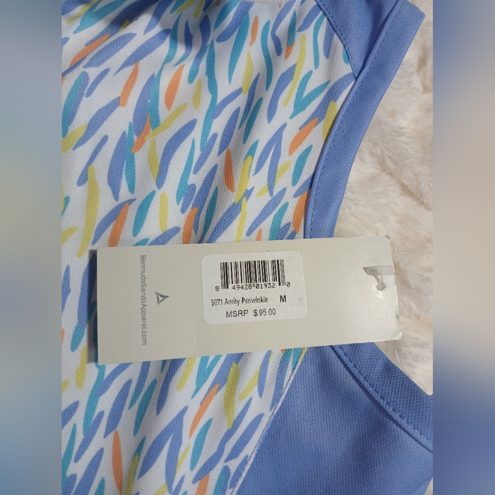 Bermunda Sands Dress Athleisure Golf Sz. M Sleeveless 1/4 Zip Amity Periwinkle - Picture 5 of 9
